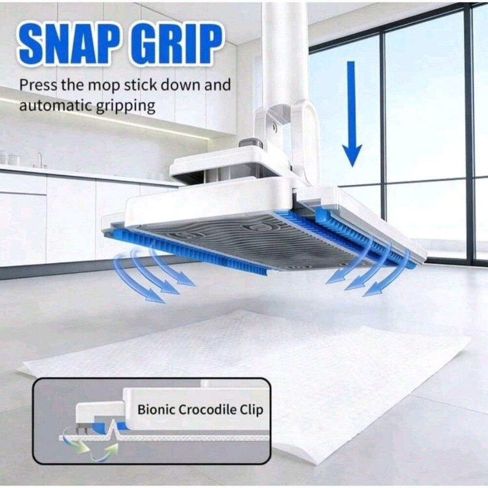 Multi-Functional Flat Mop Adjustable Handle One-Click Release